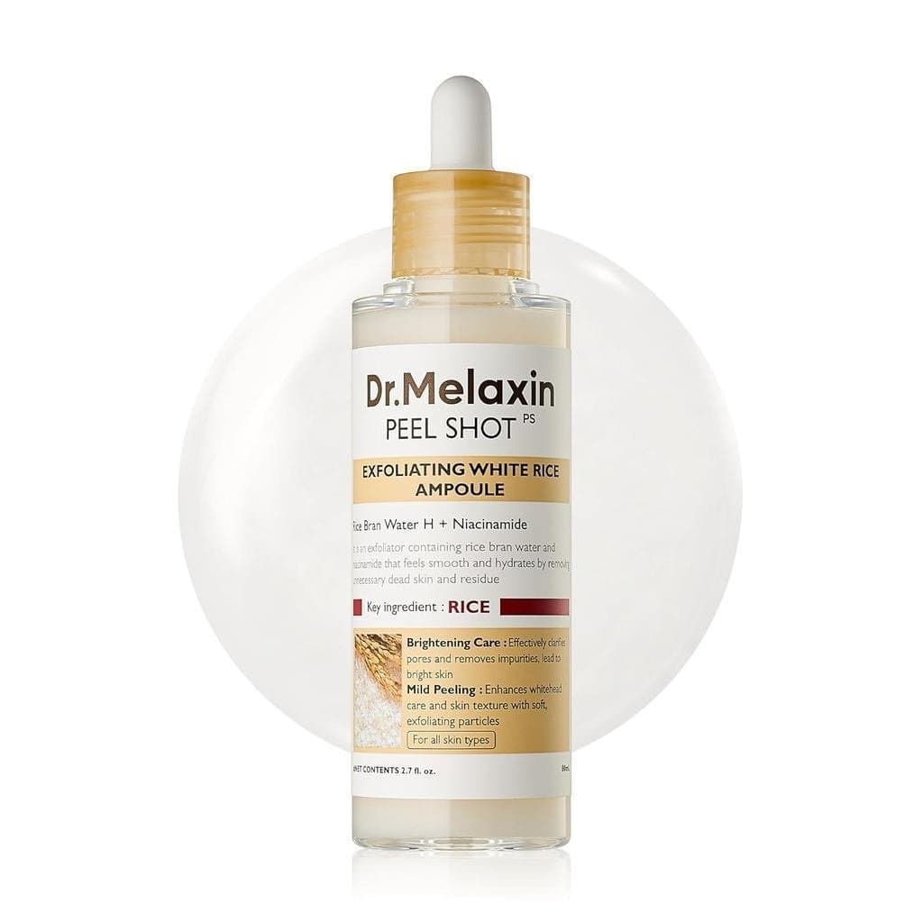 Dr.Melaxin Ampola Esfoliante e Iluminadora de Arroz 80ml Esfoliante Diário Suave para Rosto e Corpo Removedor de Pele