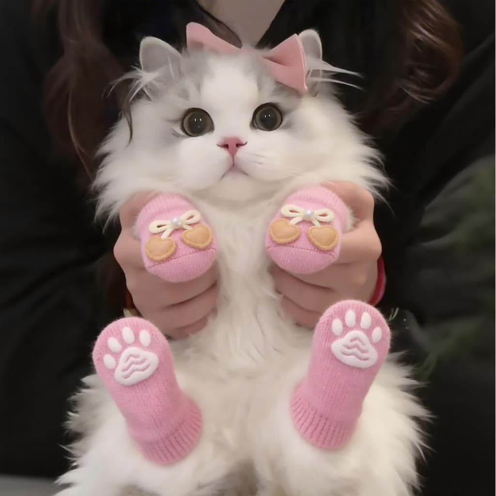 Meias de gato antiderrapante anti-sujeira quente pé capa anti-risco anti-risco gato garra capa Muppet jovem anti-gota Pe