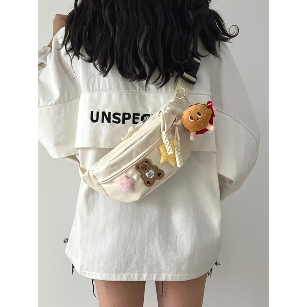 Bonito urso saco feminino 2026 novo estilo na moda estilo japonês fresco All-Match Cross-corpo saco Mori menina saco de