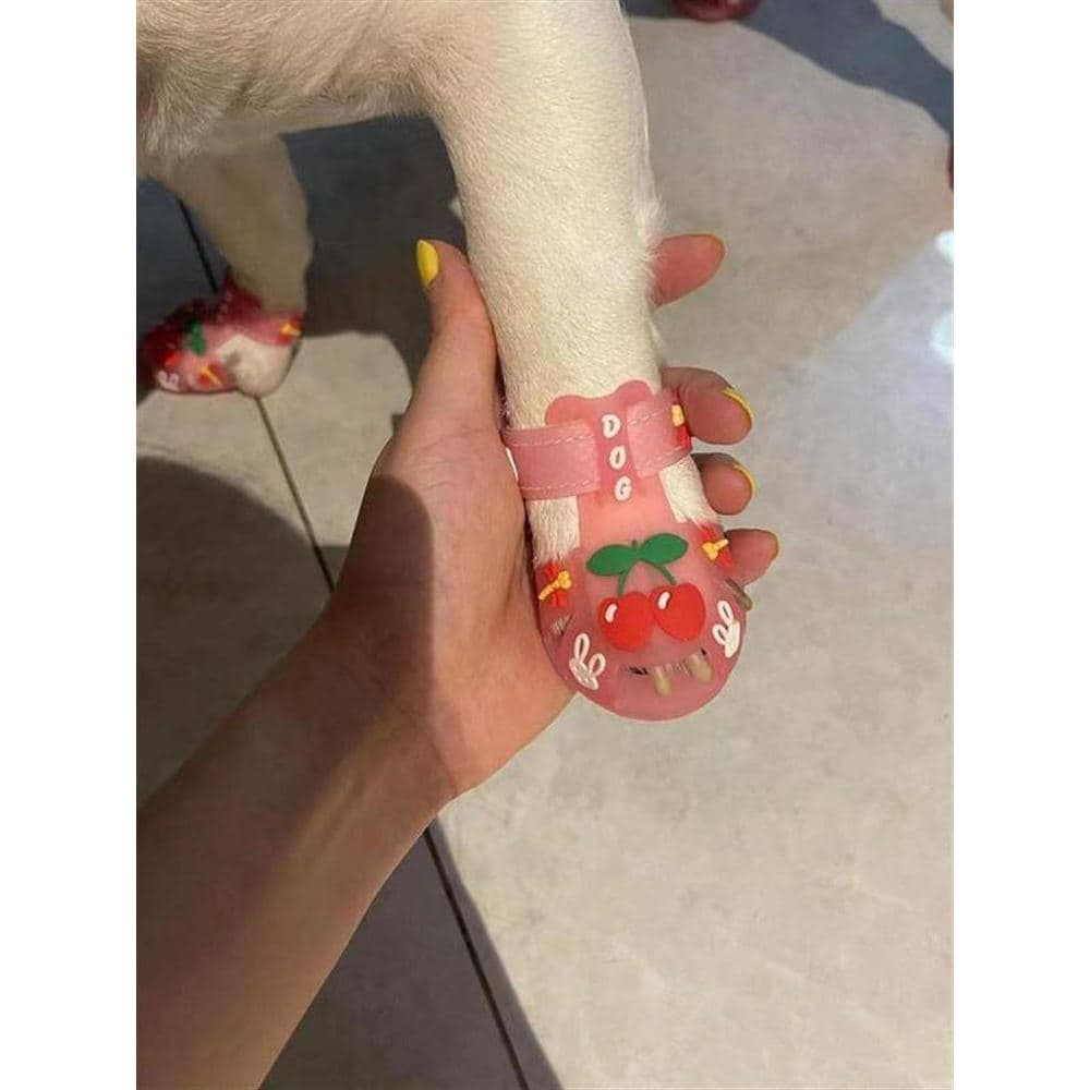 Sandálias para animais de estimação verão pequeno médio cães gatos luta francesa Silicone sola macia antiderrapante sapa