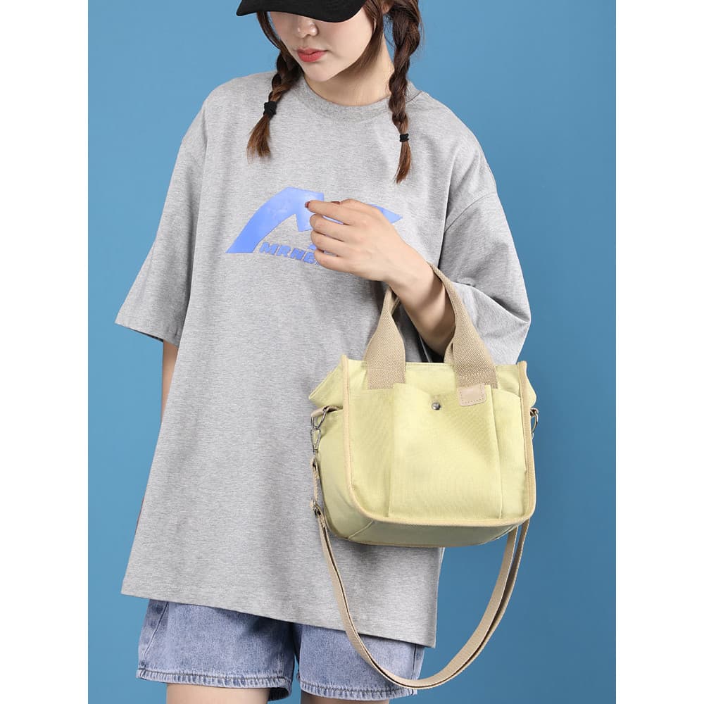 Novo estilo bolsa de lona feminina almoço pequeno saco bolsa feminina grande capacidade 2026 verão novo saco feminino