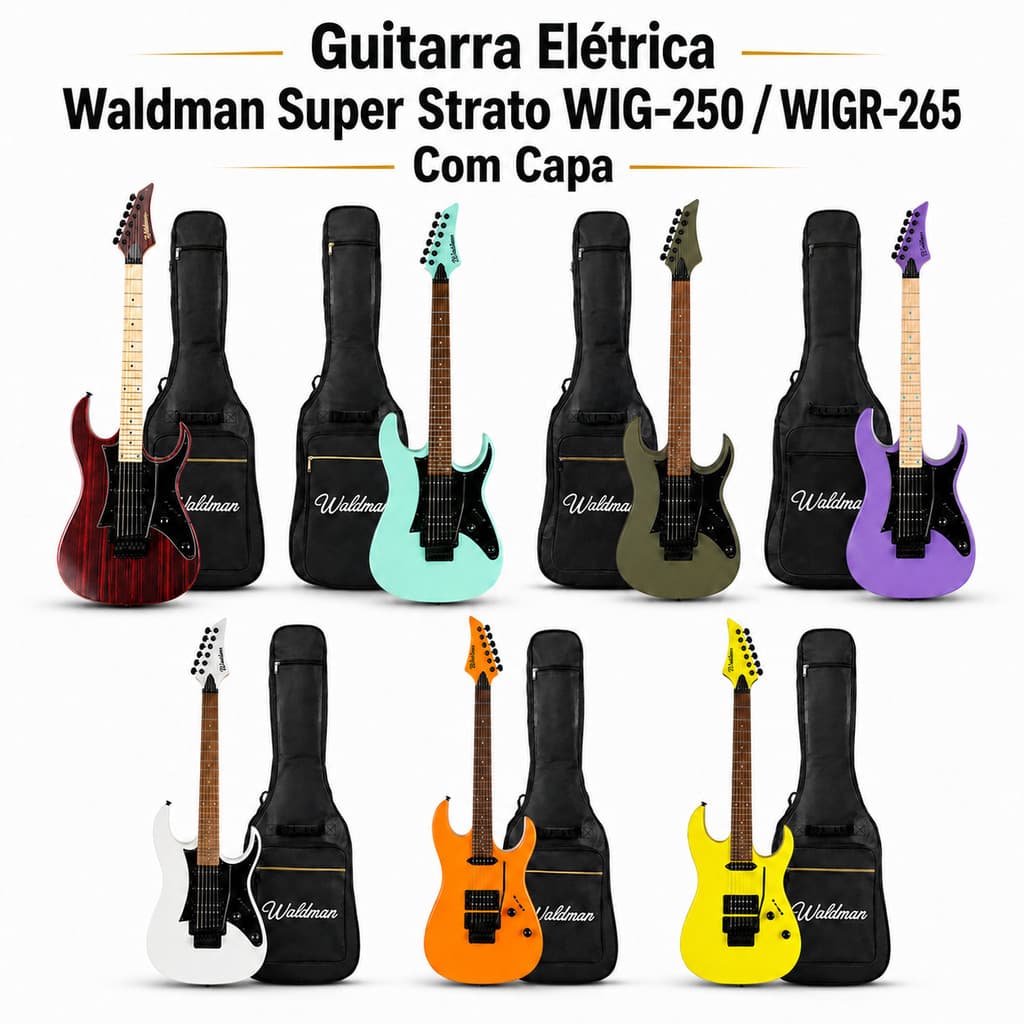 Guitarra Elétrica Waldman Super Strato WIG-250 / WIGR-265 Com Capa