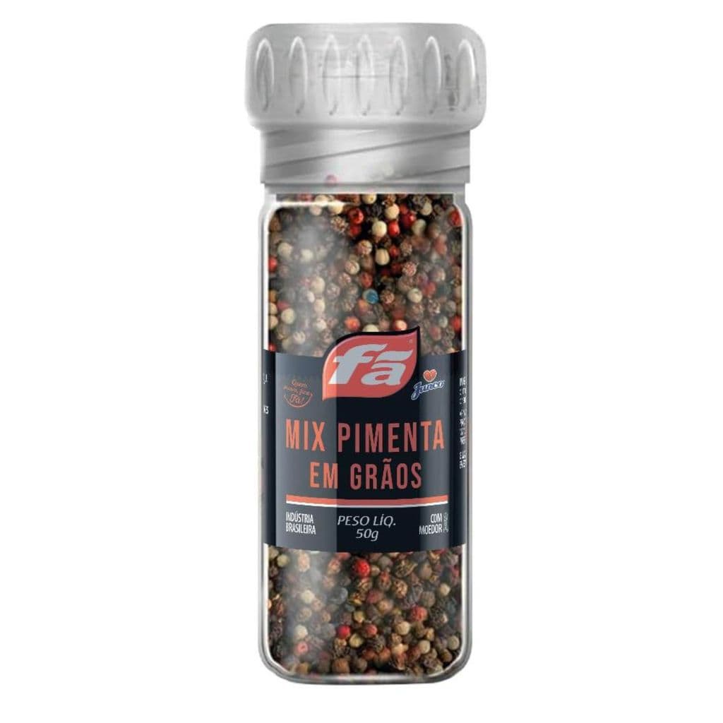 Mix de Pimentas Em Grãos Fã Junco Com Moedor  50 gr Tempero