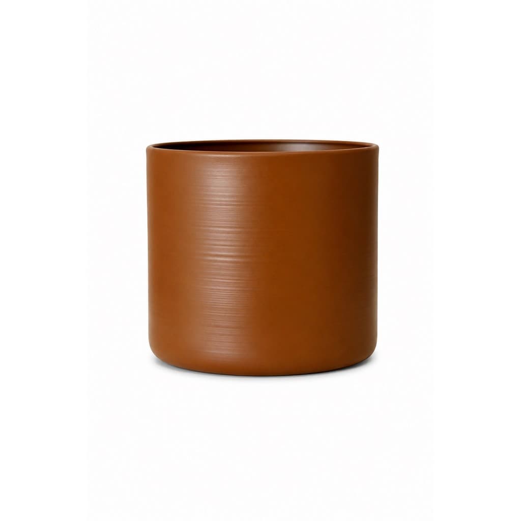 Cachepot Em Metal Marrom - Tam M - Mart