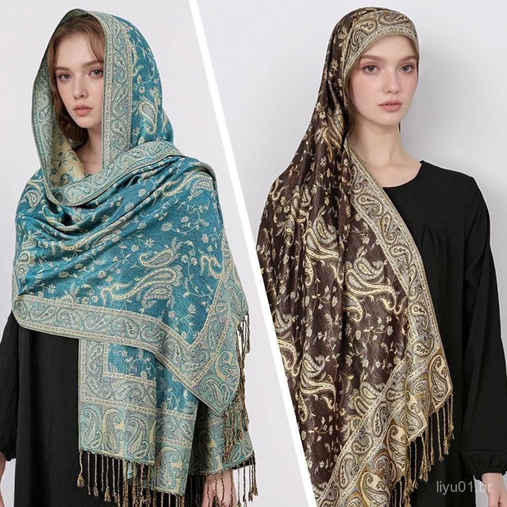 Xale Feminino Envoltório Quente Inverno Cachecol Design Impressão Feminina Caju Jacquard W3u3