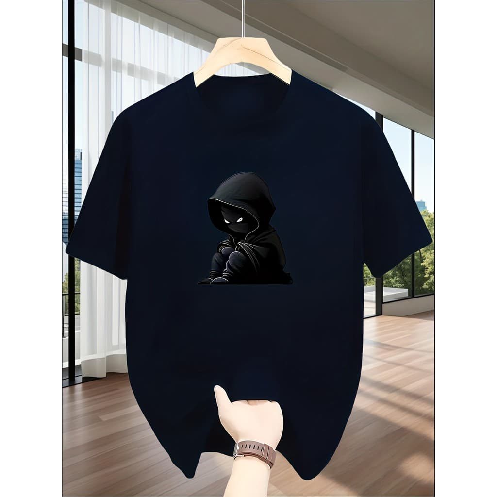 Nova T-shirt de Manga Curta de Verão para Homens de Tamanho Grande, com Impressão Fácil, Estilo Casual