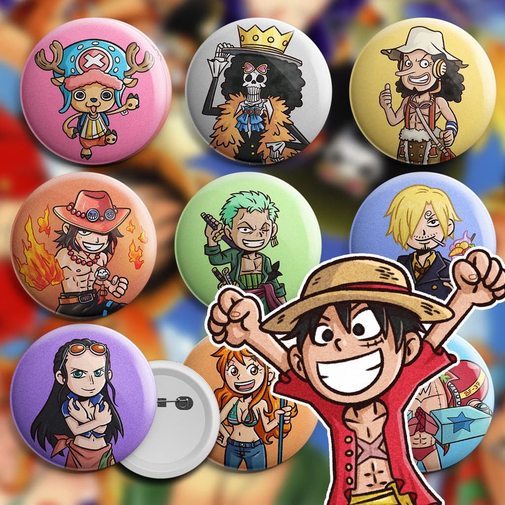 Bottons One Piece personagens - broche alfinete boton bottom button pin