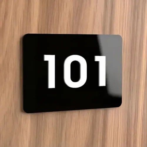 Placa Com Número Para Porta De Apartamento Acrílico 7x10 Cm