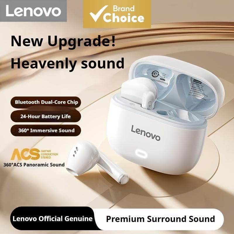 Lenovo Fones De Ouvido TWS Sem Fio Bluetooth 5.4 HD Chamada Redução Ruído Baixa Latência Jogos Estéreo Esportes Caso Car