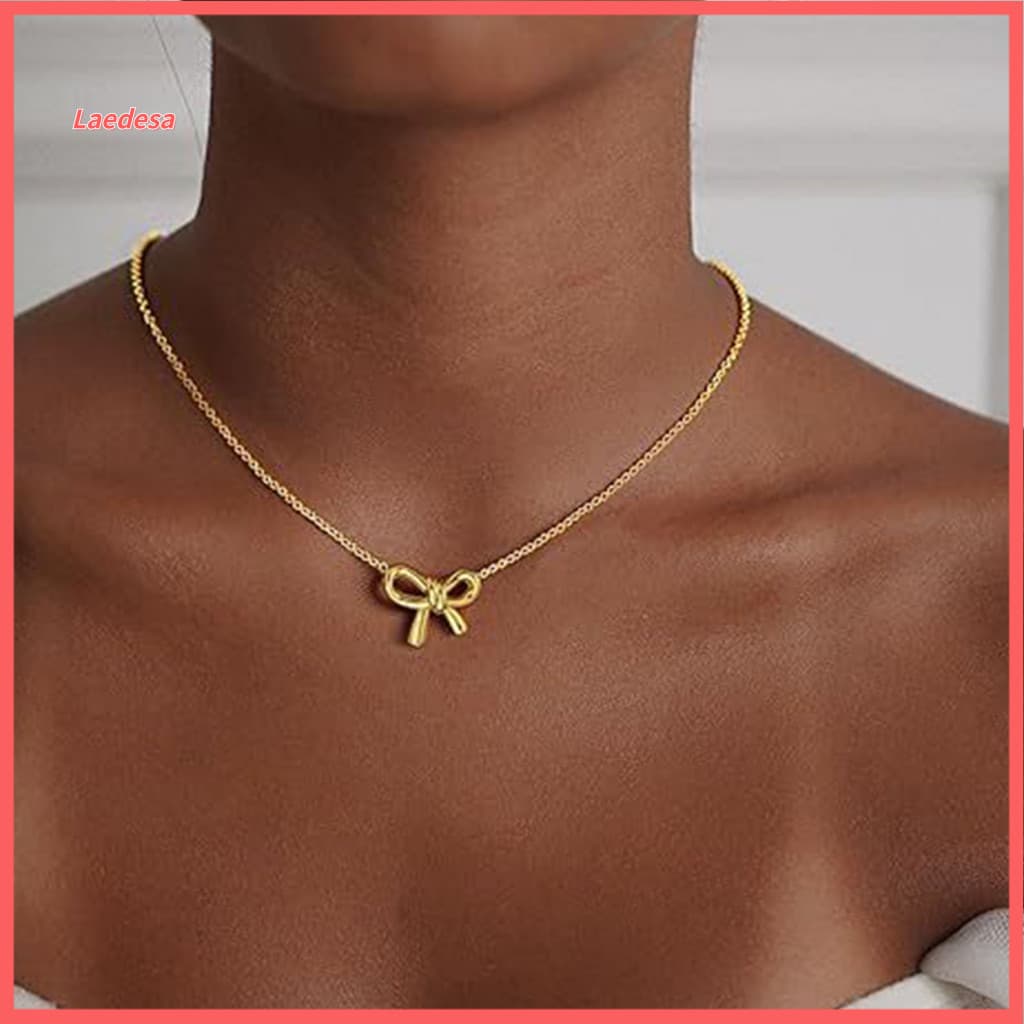 Bow Pendant Necklace Sweet Bowknot Cute for Women and Girls – Charming Charm Jewelry Gift for Birthday Anniversary or