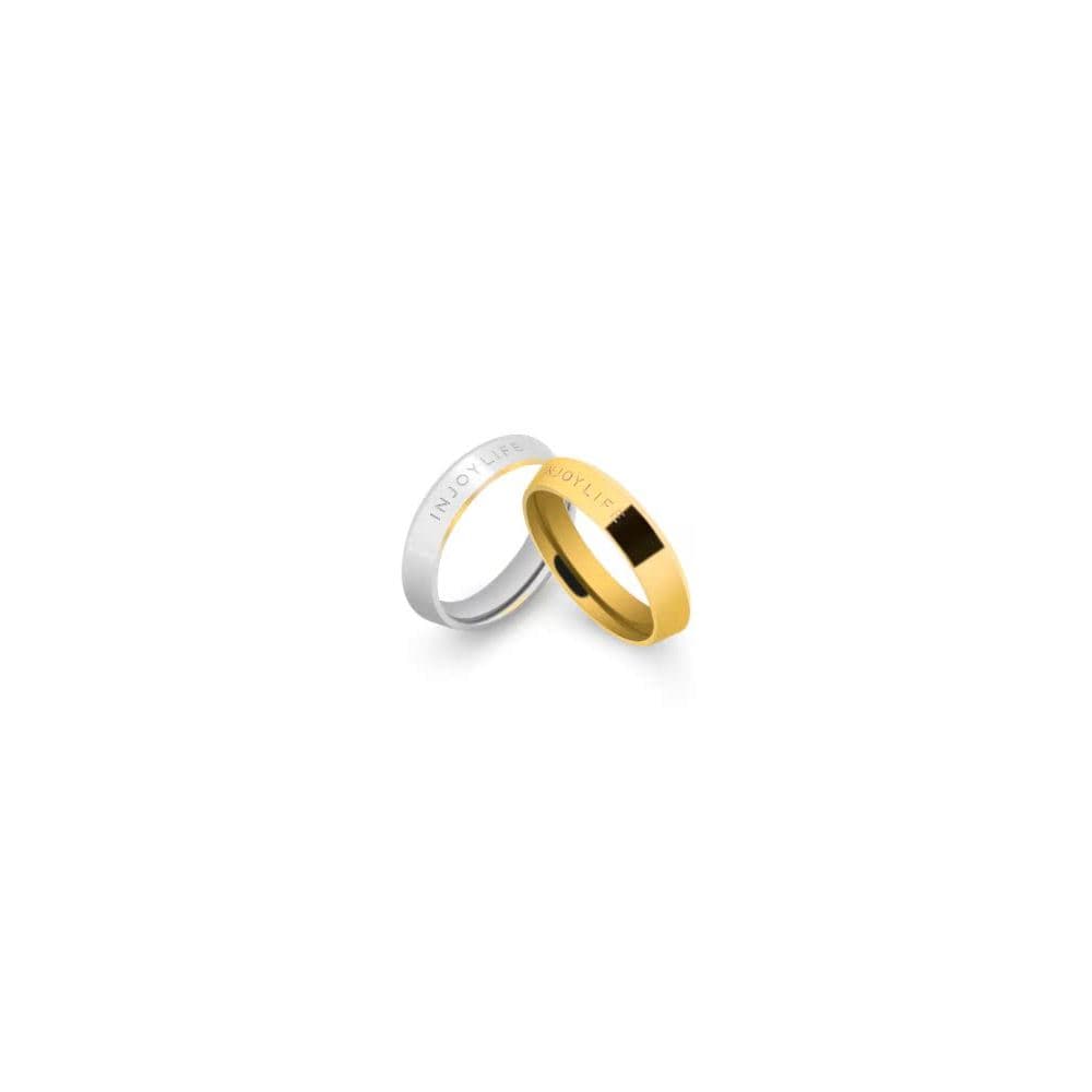 Anel de casal INJOYLIFE Anel de ouro masculino prata simples anel de dedo indicador para namorado ins presente de dia do