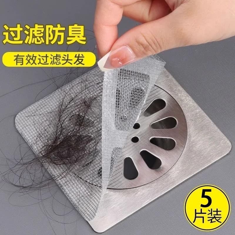 Filtro de cabelo descartável para banheiro, filtro de esgoto para banheiro, cozinha, anti-entupimento, anti-insetos, ade