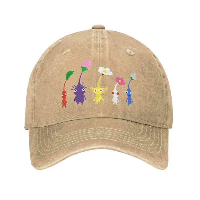 Boné Fofo Com Estampa Pikmin Para Homens E Mulheres , Algodão , Anime , Desenho Animado , Caminhoneiro , Lazer , De Beis