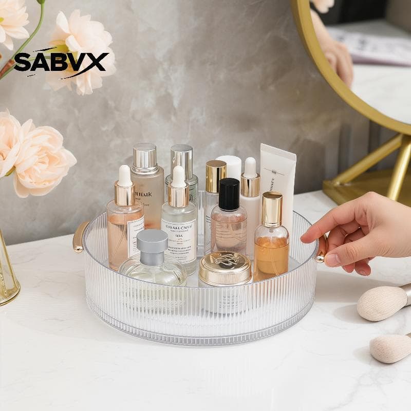 SABVX 1 Unidade Giratória Caixa De Armazenamento De Mesa 360 ° Cosméticos Rotativa , Exibição De Loção , Bandeja Transpa