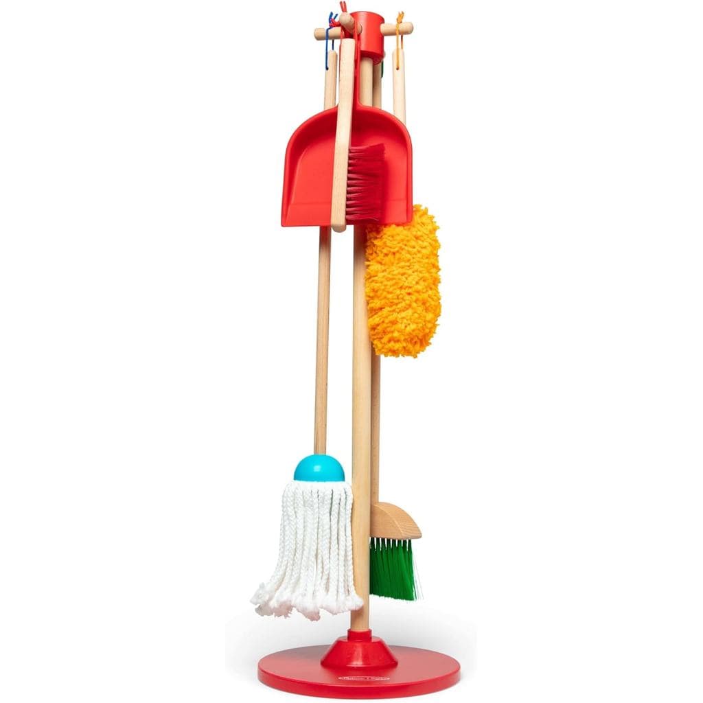 Melissa & Doug Mop para Limpeza de Pó, 6 Peças Conjunto de Limpeza para Crianças com Vassoura e Acessórios, Atividades E