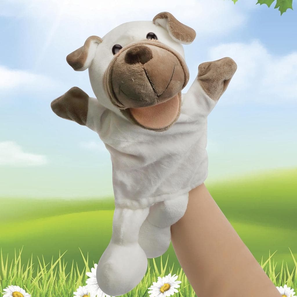 Fantoche de mão Easfan Puppy, brinquedo de pelúcia macio com boca móvel para contar histórias interativas, brinquedo de