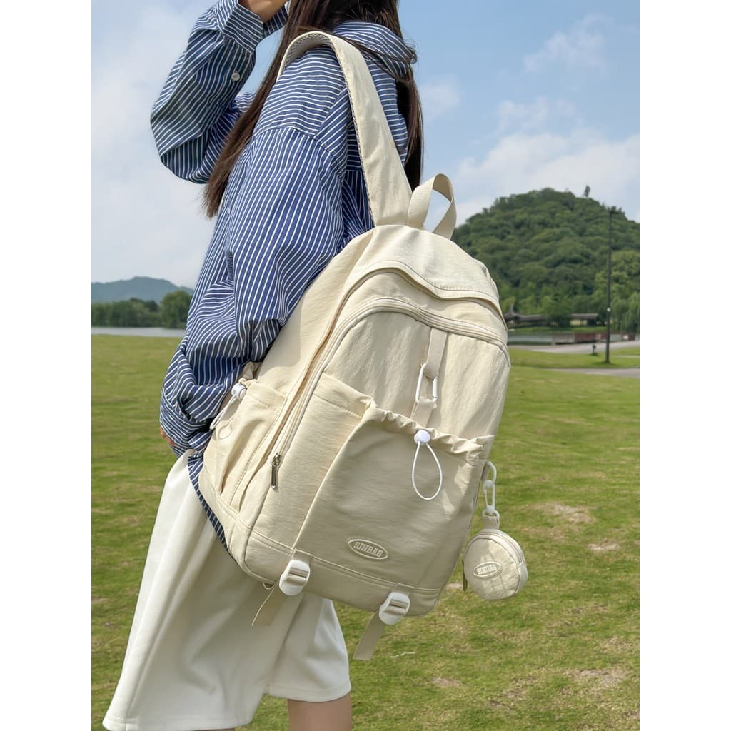 Mampson mochila escolar à prova d'água de alto valor feminina All-match mochila de estudante universitário leve mochila