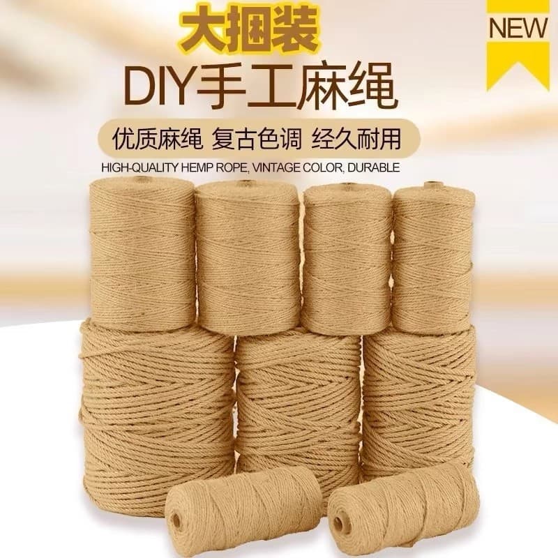 Corda de cânhamo decoração empacotada fio trançado à mão fino grosso diy gato Scratch tubo de água Material foto bolinho