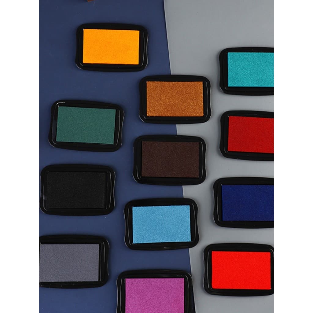 12 cores retrô almofadas de tinta à base de água cintura côncava cor pintura a dedo borracha estilo japonês selo companh