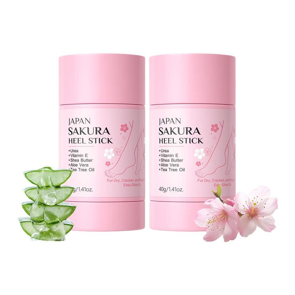 2 Creme Hidratante para os Pés Sakura para Pés Secos e Rachados, Bastões Reparadores Calcanhares Rachados com Aroma