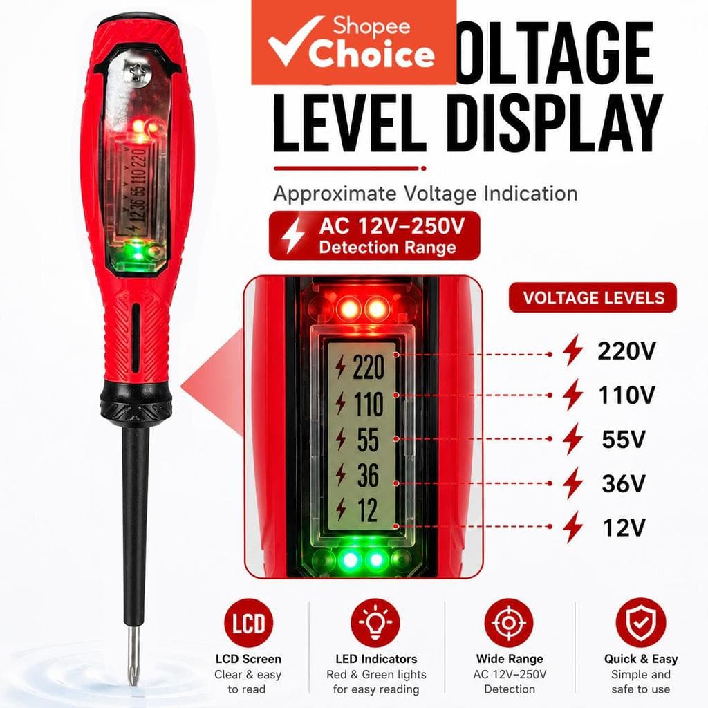 Um Conjunto De Caneta Testadora De Tensão Digital , Detector Sem Contato NCV Com Display LCD E Chave De Fenda De Teste E