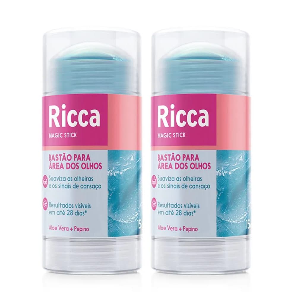 Kit 2 Bastão Area Dos Olhos Ricca  Anti Olheiras 15g