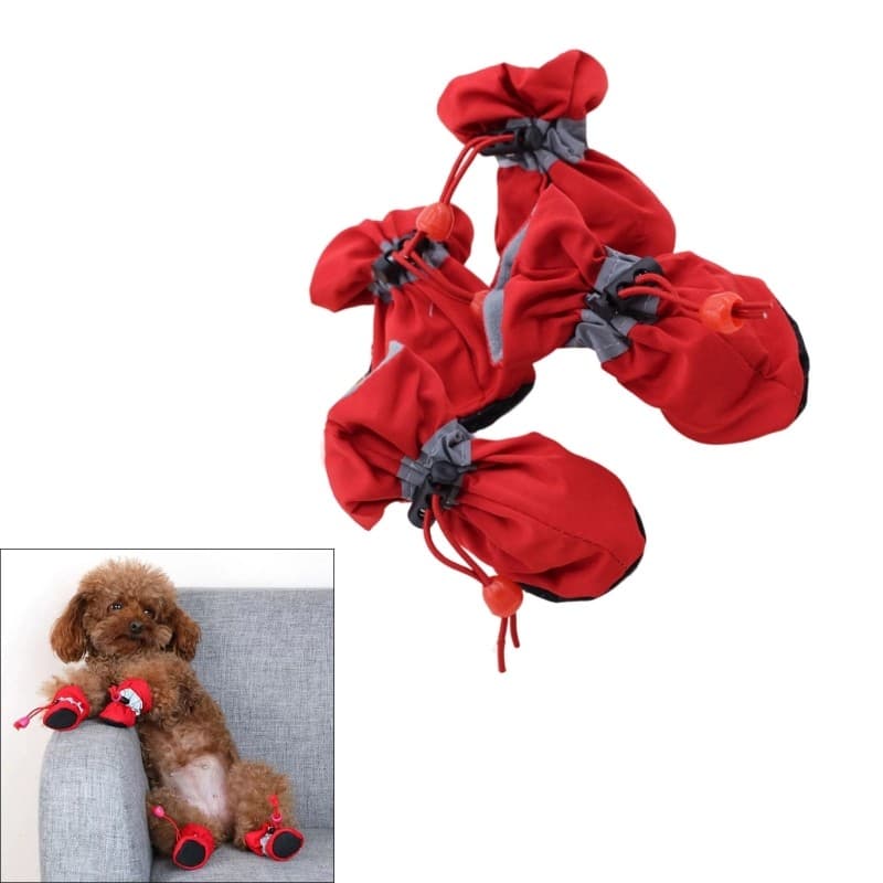 YU 4 Pçs Pés De Cachorro Capa Sapatos De Proteção Para Animais De Estimação Com Cordão Ajustável Cães Botas De Aperto Gr