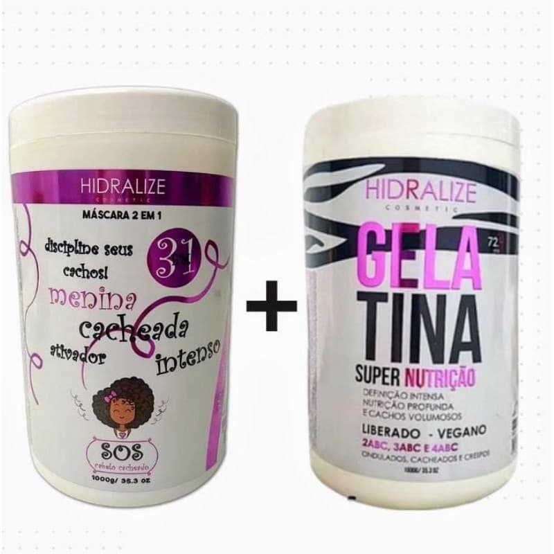 Gelatina Capilar Super Nutrição + Creme de Pentear Menina Cacheada