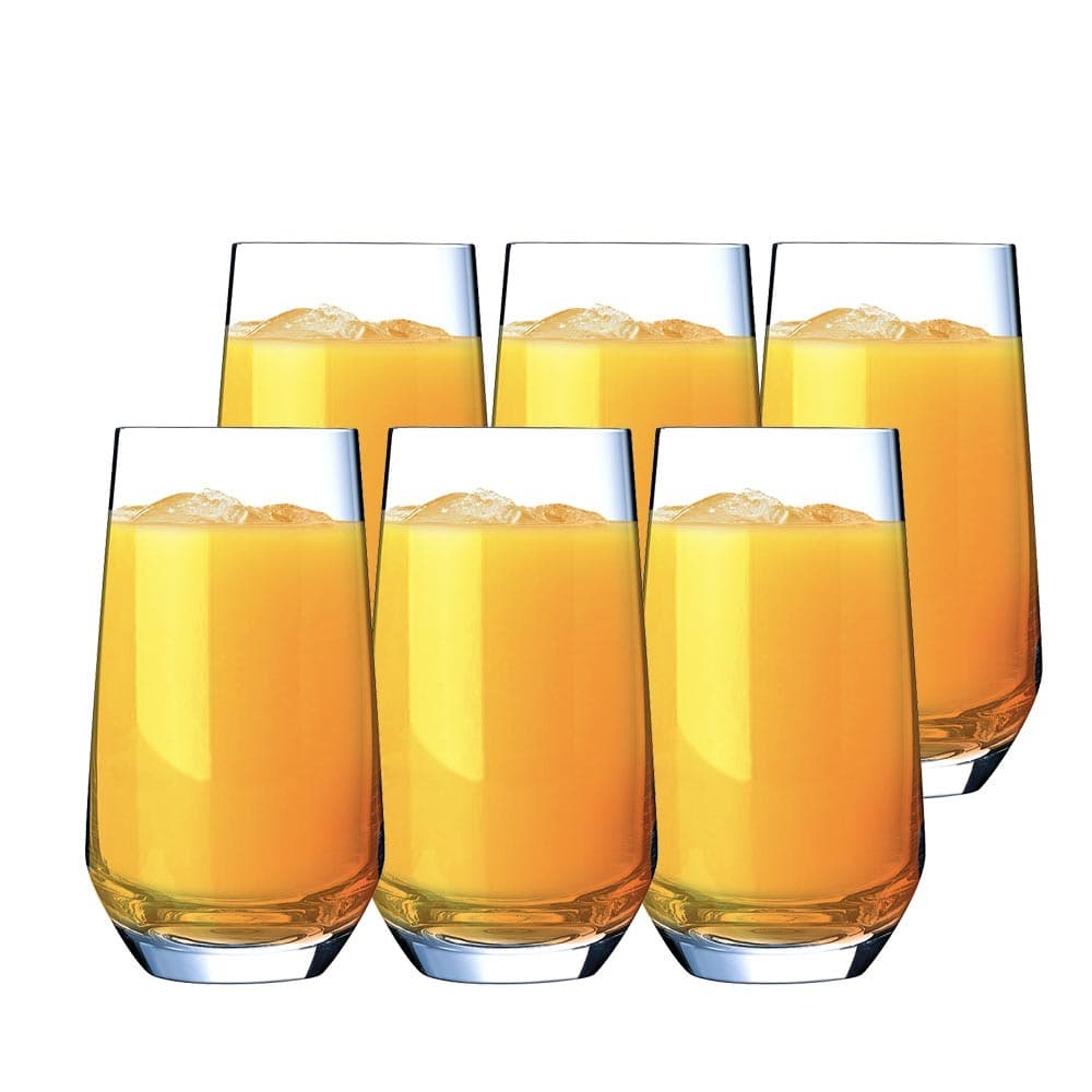 Jogo 6 Copos de Cristal Krysta Lima Alto 400ml, Copos de Cristal Água Suco - Chef&Sommelier