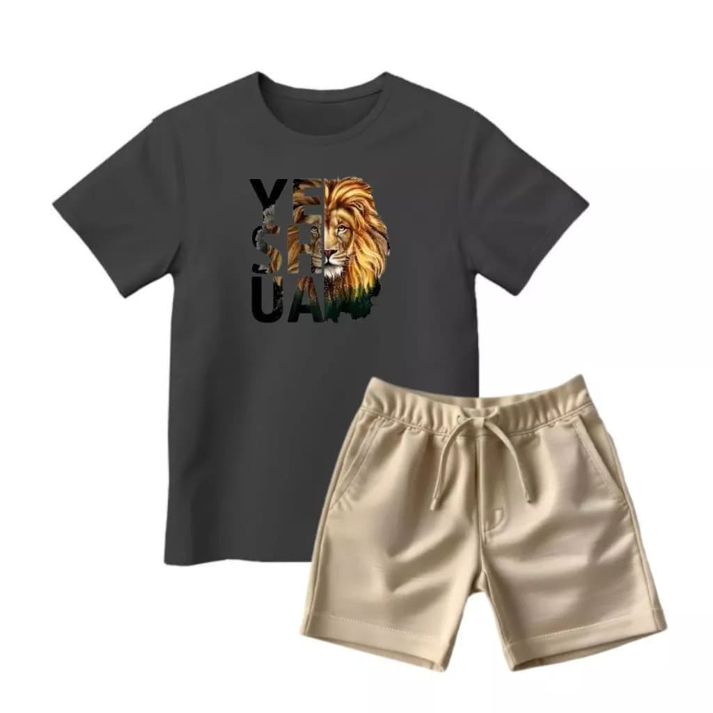 Camiseta + Short Conjunto Infantil Leao Moda Teen