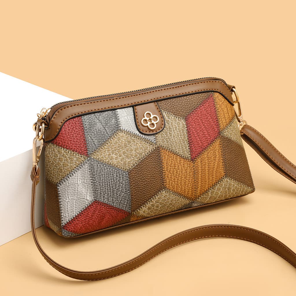 CHENXIAOHONG Bolsa Transversal Boho Feminina - Design Étnico, Patchwork, Ombro Único, Porta-moedas e Celular