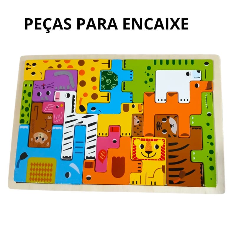 Brinquedo Encaixe Madeira Quebra Cabeça Brinquedo Educativo Pedagógico