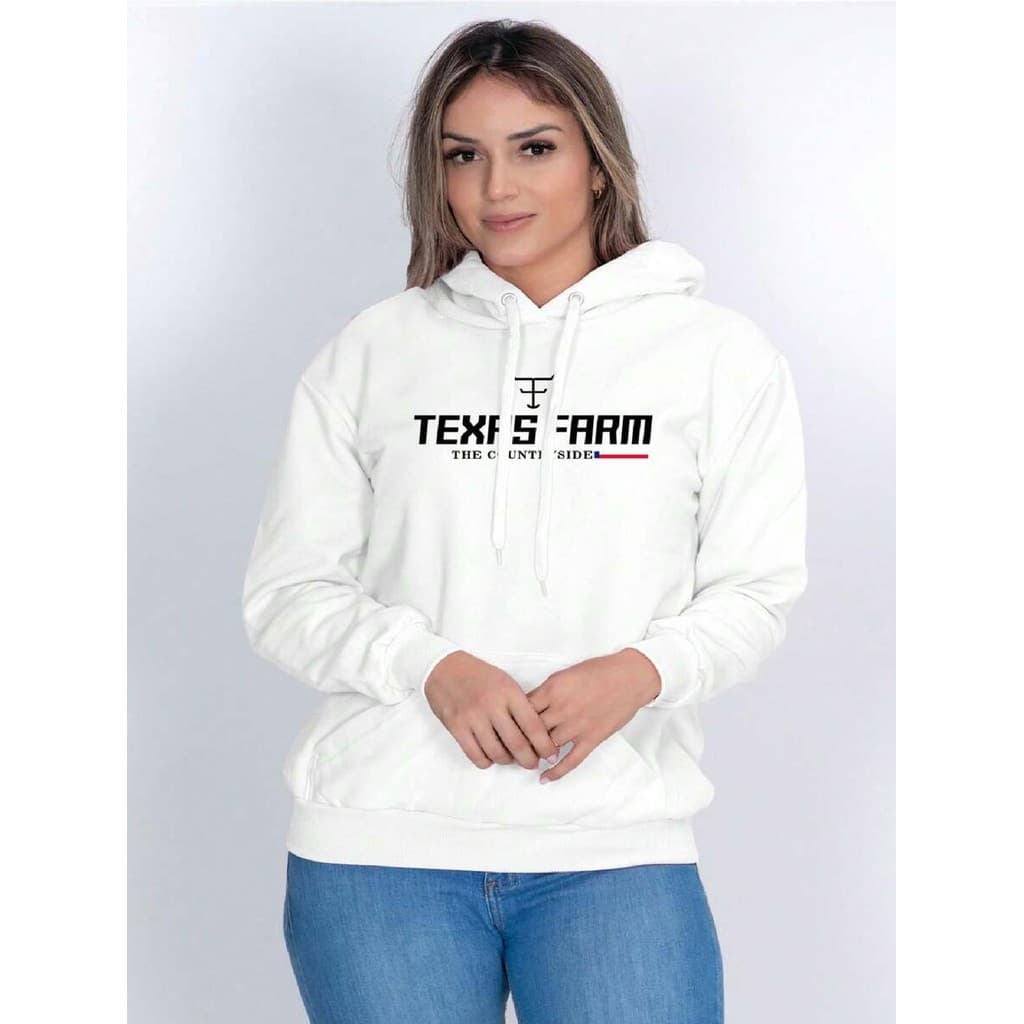 Moletom Feminino Estampado Blusa de Frio Canguru Texas Farm