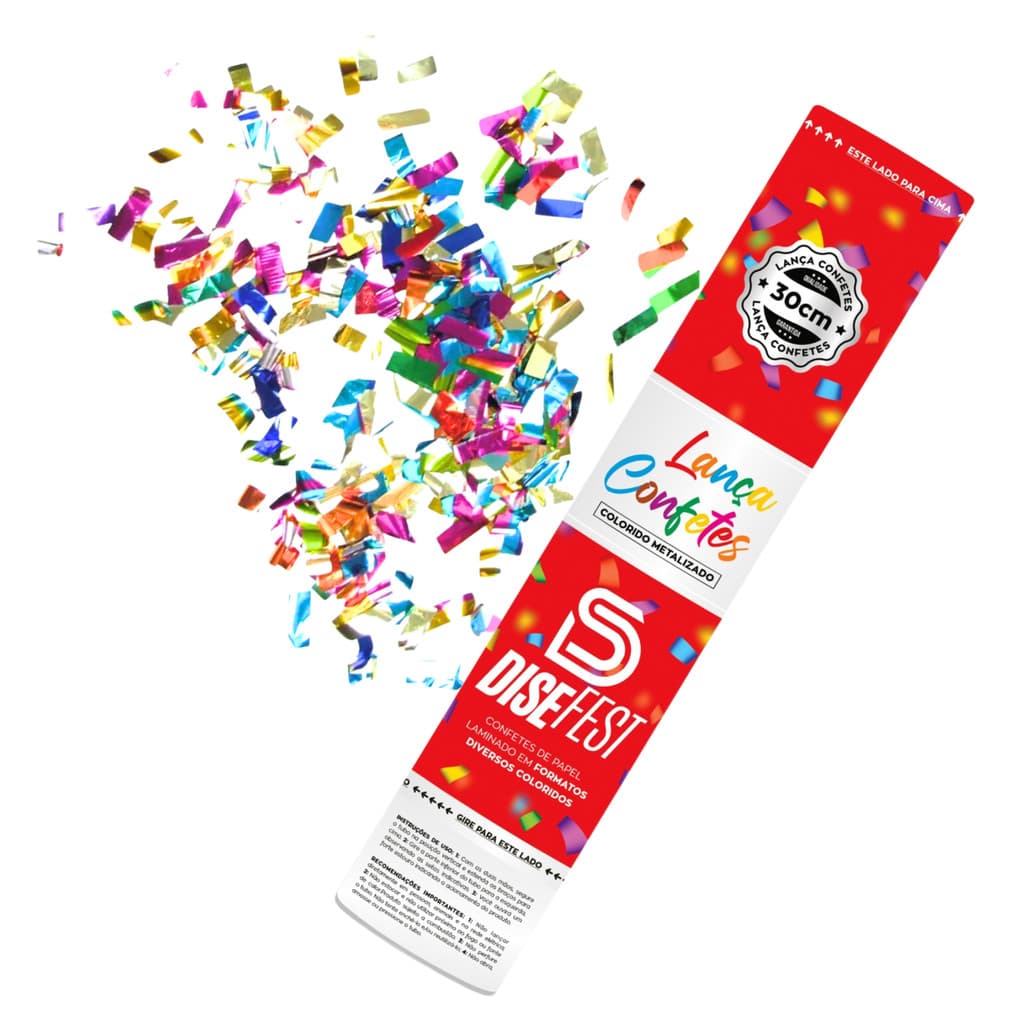 1/2/5 Lança Confete Metalizado Multicolor Colorido Reveillon