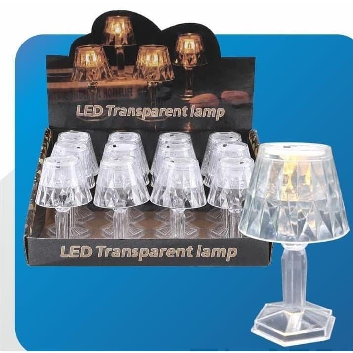 Mini abajur led 11,5x6,5cm transparente em plástico 8710 2w