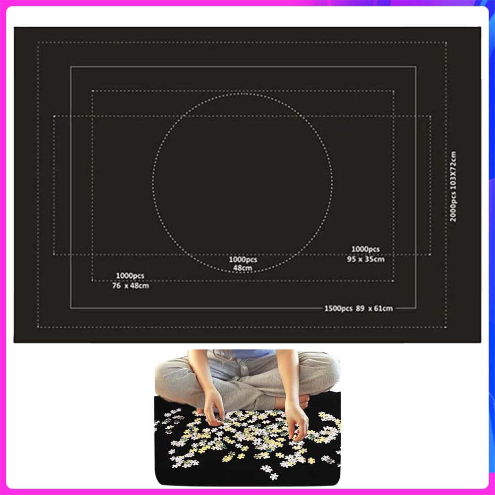 Tapete de quebra-cabeça enrolável,protetor de quebra-cabeça portátil de 120 cm x 80 cm de até 2000 peças