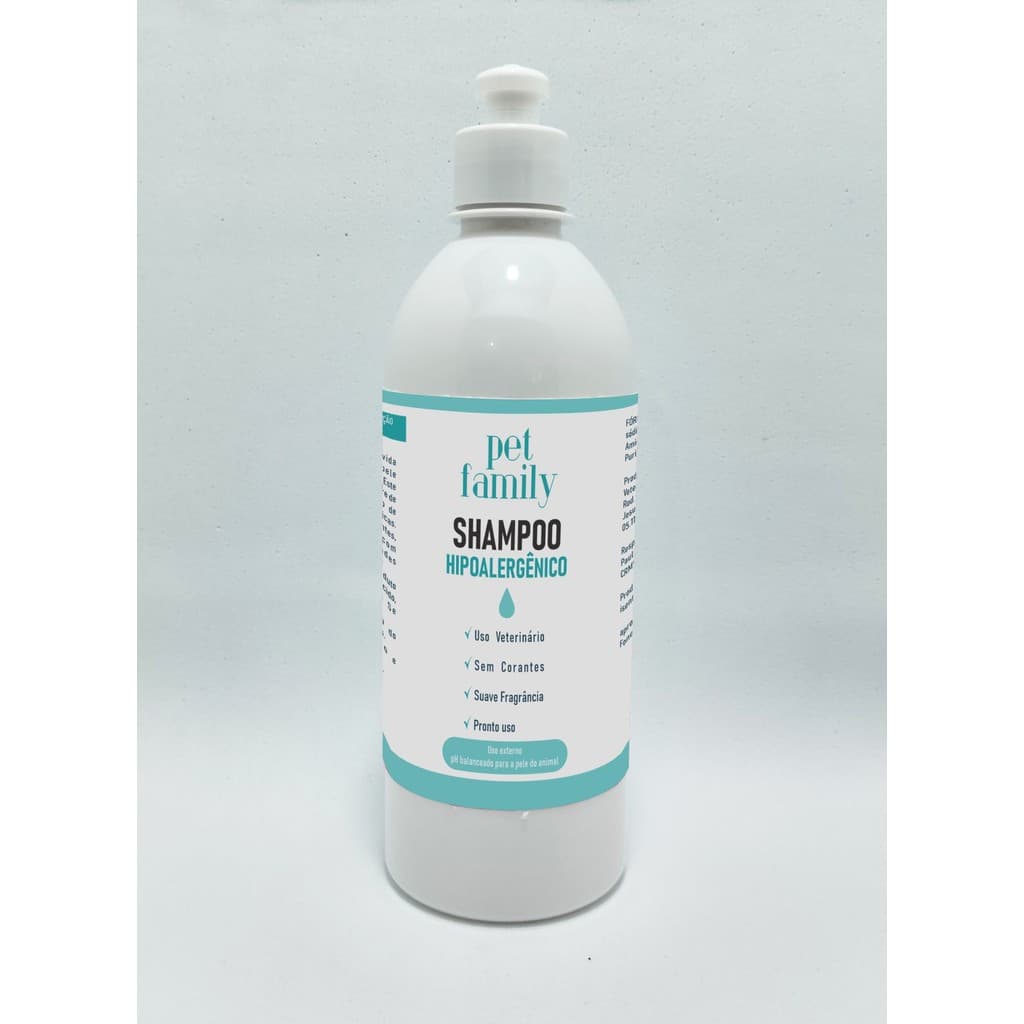 Shampoo Pet Hipoalergênico Sem Corantes Pet Family 500ml