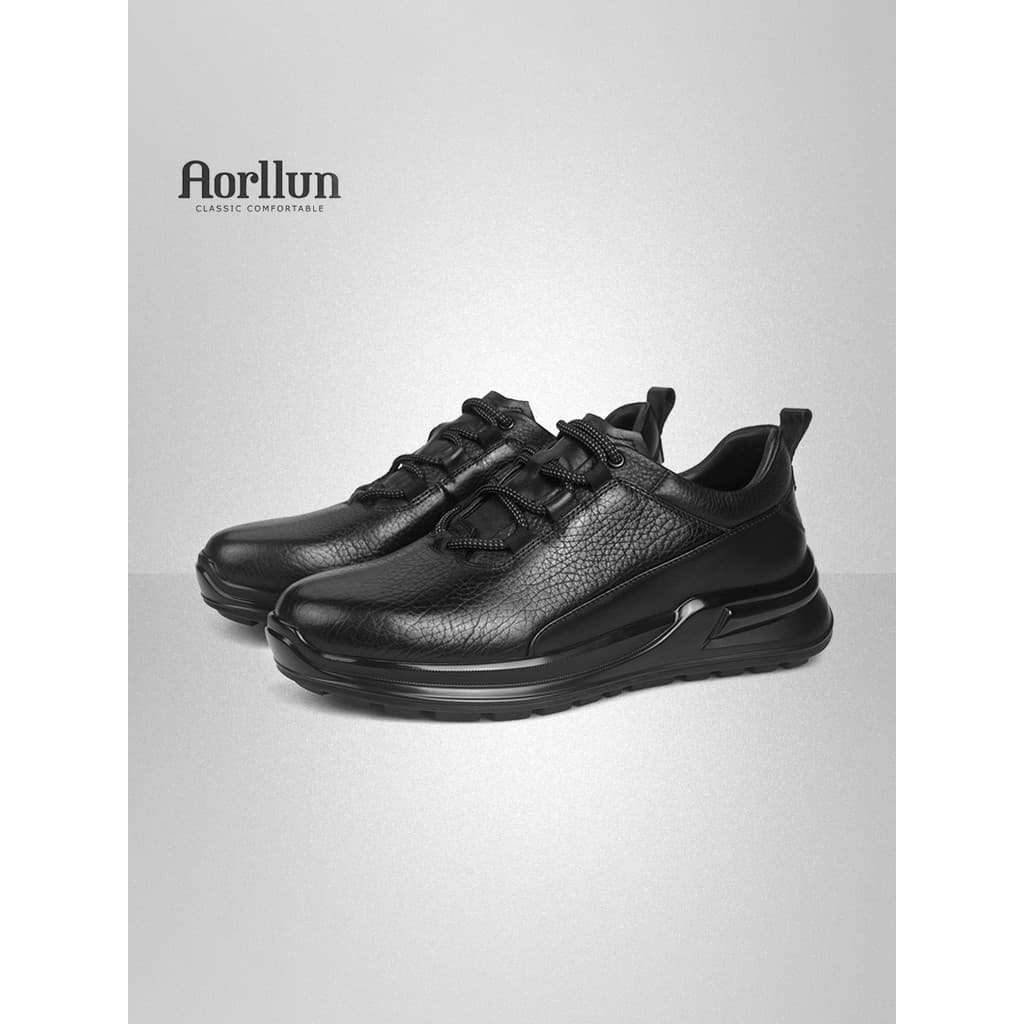 Oralen outono inverno sapatos masculinos de couro genuíno sapatos de caminhada pés largos ao ar livre amortecimento de s