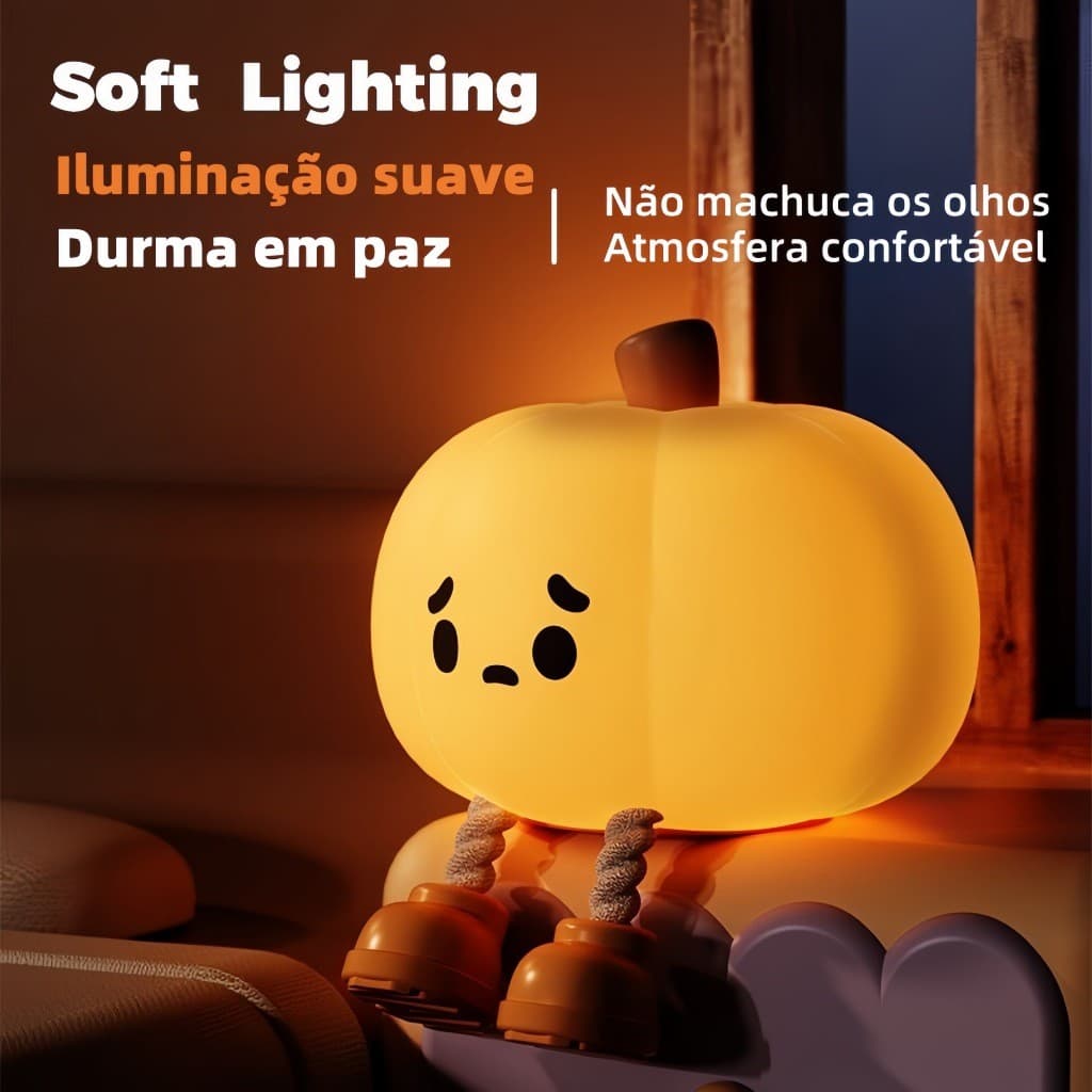 Abajur De Mesa Com Luz Noturna De Abóbora Para Halloween