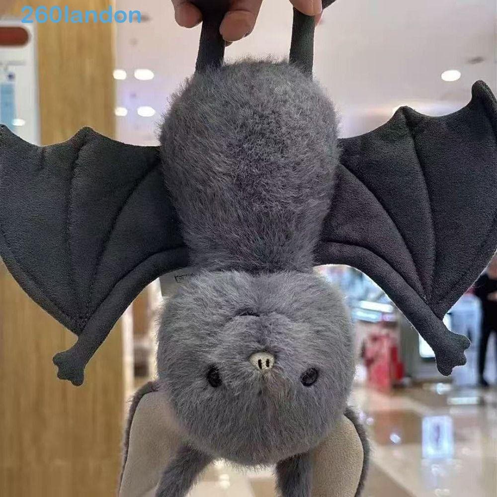 Brinquedo De Pelúcia De Morcego LANDON , Animal Macio De Design Engraçado , De 22 Cm De Desenho Animado Cinza