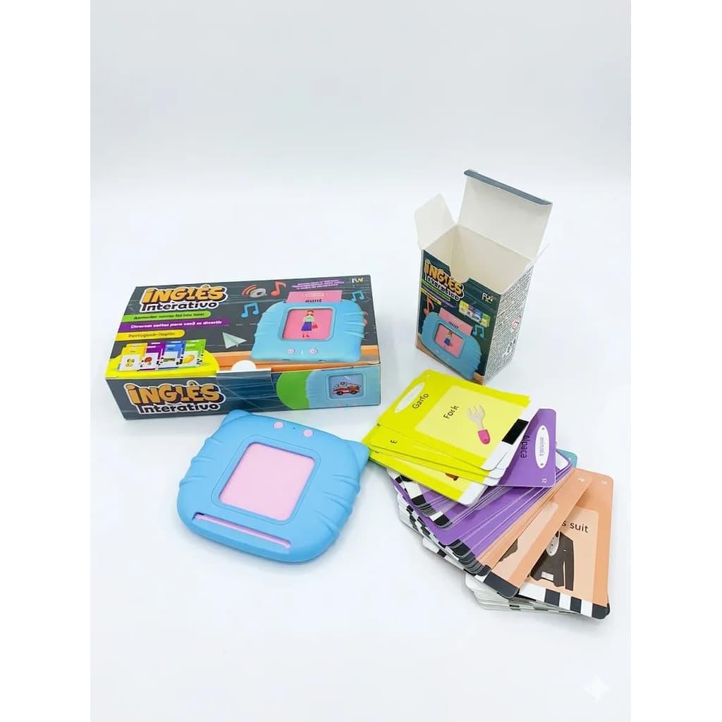 Brinquedo Inglês Interativo Educativo Infantil Aprender Inglês Azul