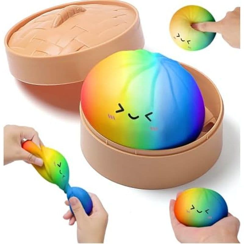 Squishy De Bolinho Colorido , Bolinhos De Arco-Íris Com Caixa De Vapor , Misteriosa Mole , Brinquedo Sensorial De Alívio