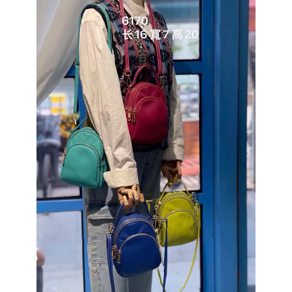 Bolsa de couro de primeira camada 2026 bolsa pequena novo estilo moda multicamadas bolsa transversal bolsa para celular