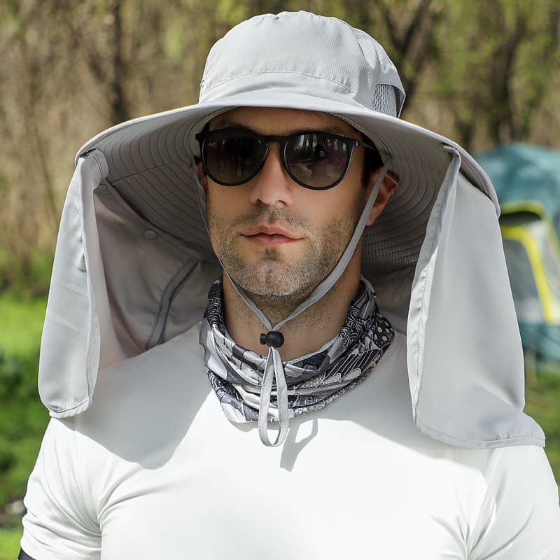 Chapéu de sol masculino verão máscara de aba grande Anti-ultravioleta guarda-sol masculino ao ar livre montanhismo prote