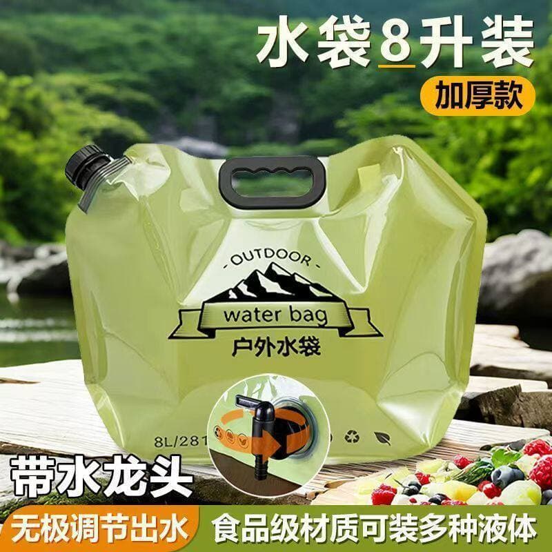 Grande capacidade ao ar livre portátil saco de água dobrável com torneira plástico portátil viagem acampamento carro sac