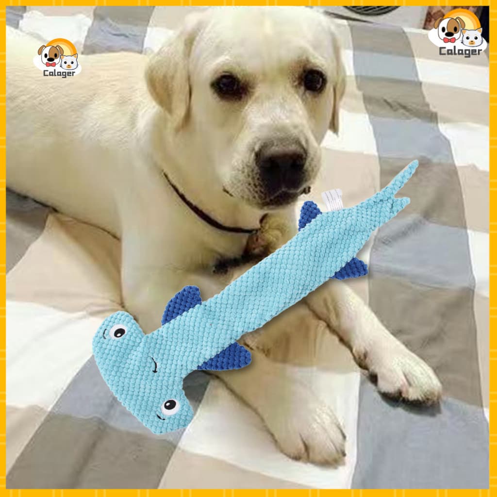 [Tendediy] Brinquedo Que Faz Barulho Para Cães , Resistente A Rasgos , Formato De Tubarão-Martelo Macio , Mastigar De Es