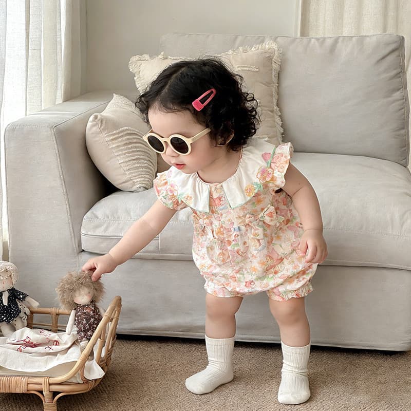 Cem dias roupas de bebê roupas de verão recém-nascido puro algodão Floral macacão pequeno mês idade feminino bebê pouco