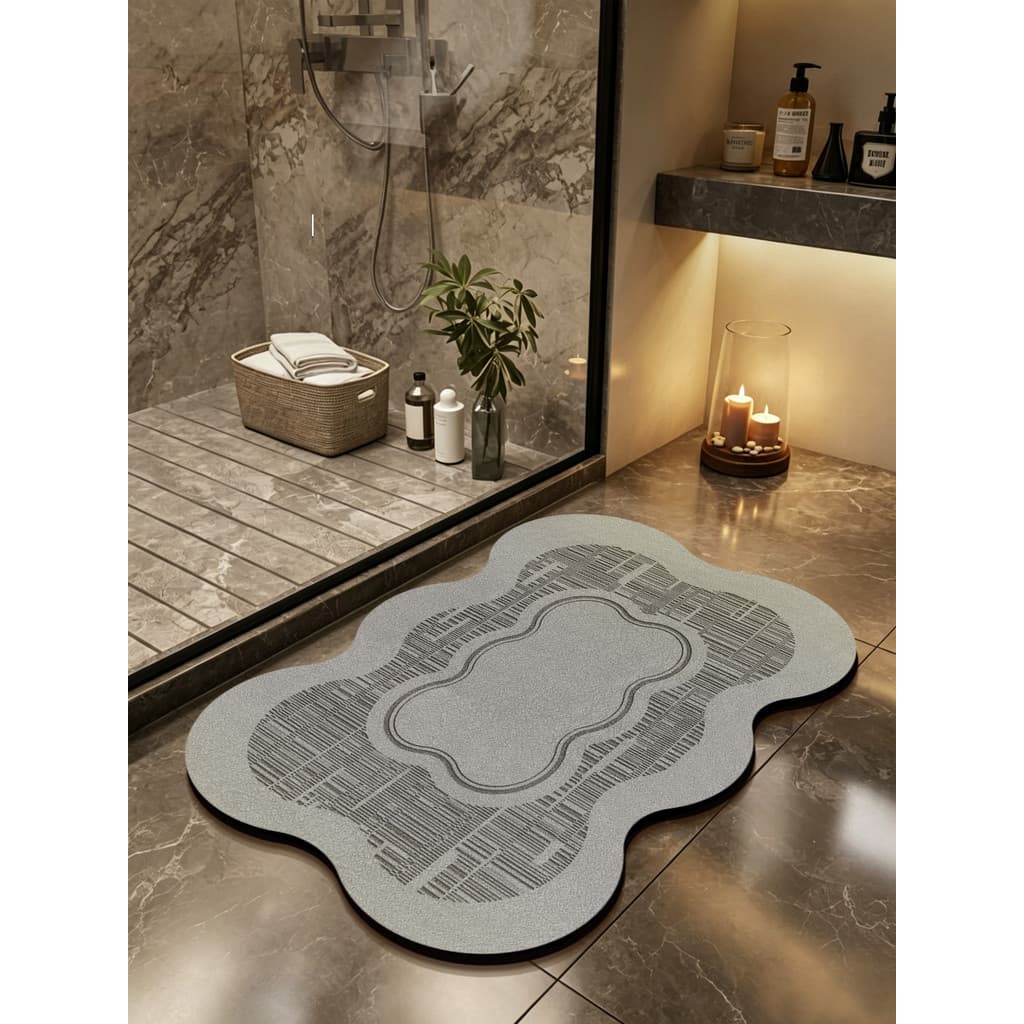 Muguang nuvem forma tapete de banheiro antiderrapante absorvente de água de secagem rápida tapete doméstico 40x60 anti-F