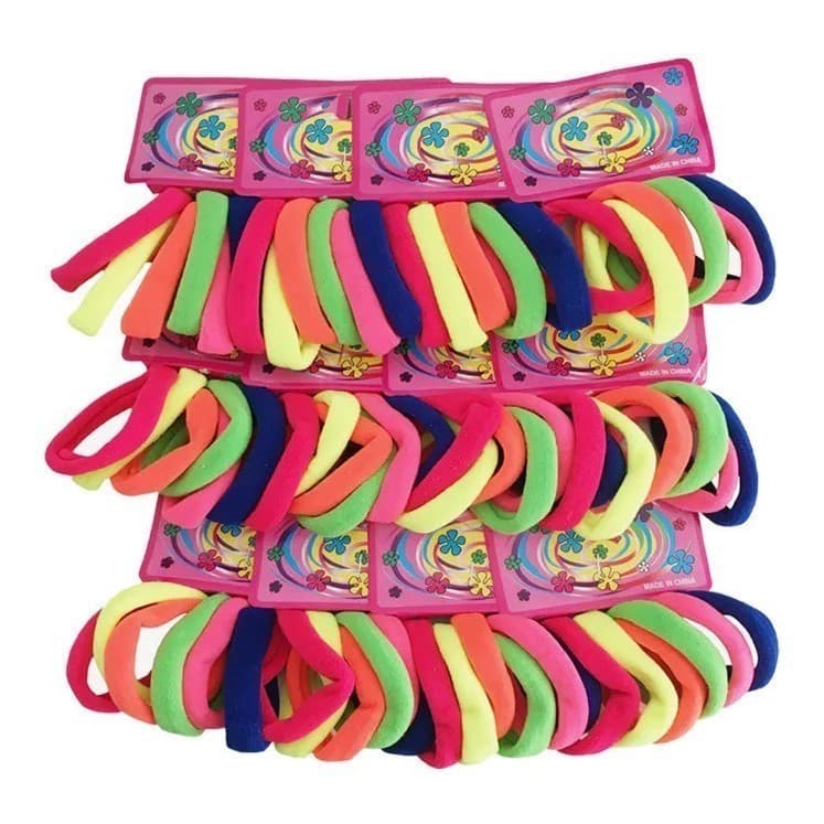 Elastico De Cabelo Colorido Pacote 72 peças