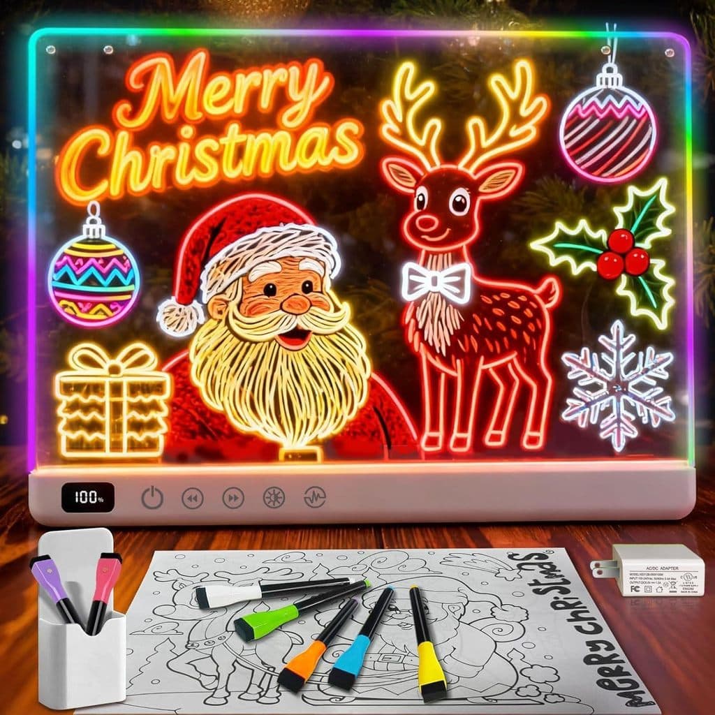 : Quadro de Desenho Iluminado Recarregável, Acrílico Transparente, Apagável, Quadro de Pintura DIY para Cria